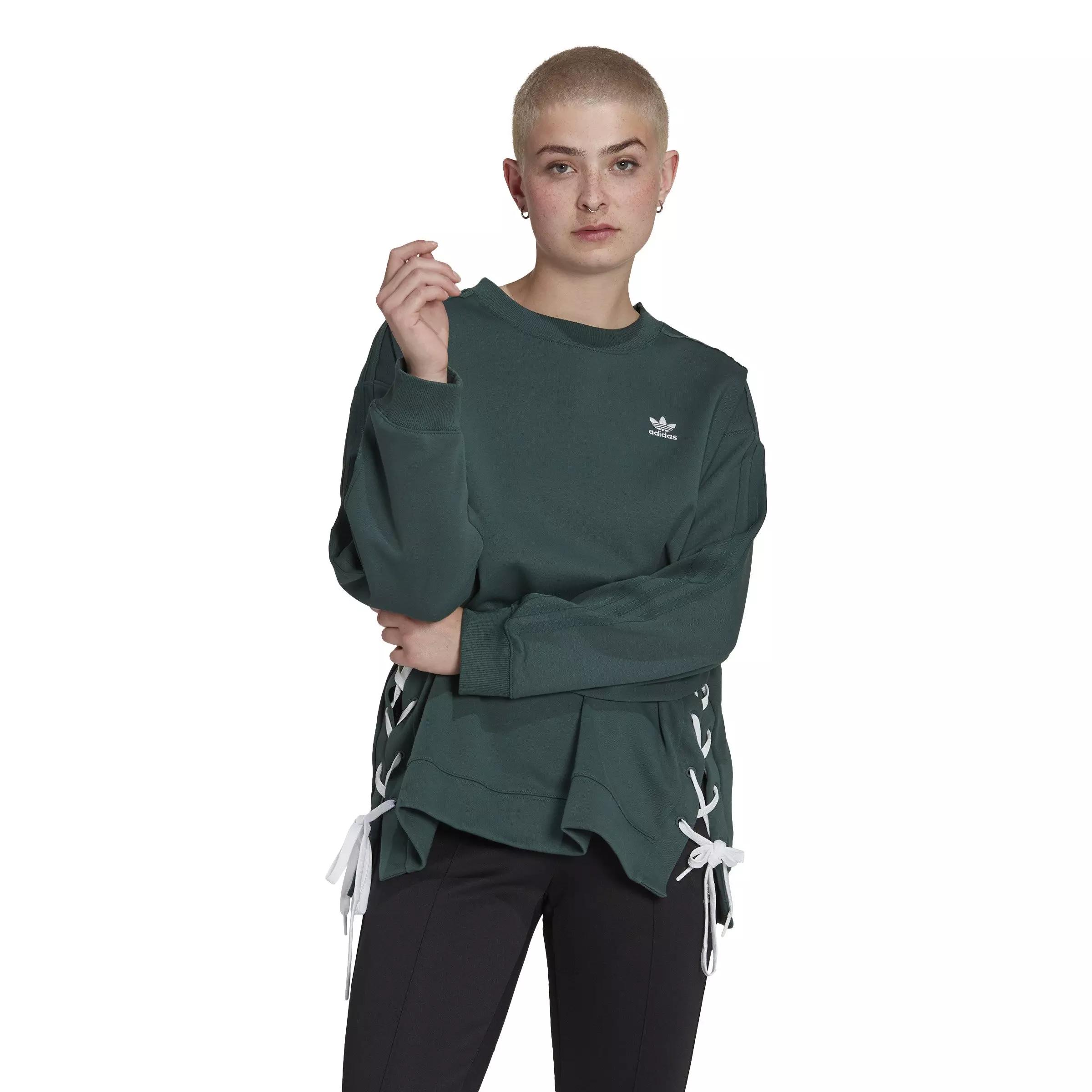 adidas Women s Always Original Laced Crew Sweatshirt Green